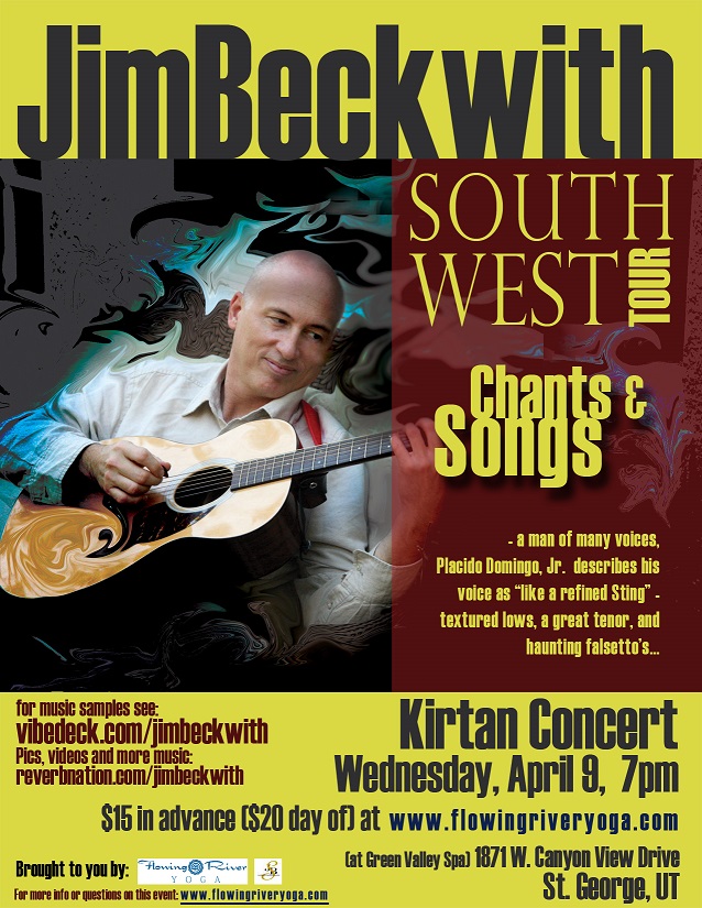 Jim Beckwith Kirtan In St. George -  7 PM Wednesday April 9